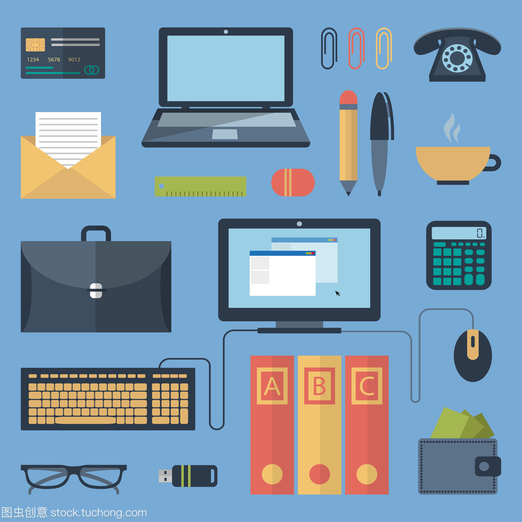 平面樣式辦公用品套裝 提升辦公效率與美學體驗